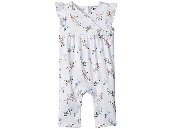 Janie And Jack Knit Floral Pants One-piece (infant) (white Floral) Girl's Jumpsuit & Rompers One Piece