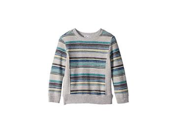 Splendid Littles Reverse Baby French Terry Stripe Sweatshirt (little Kids/big Kids) (light Grey Heather) Boy's Sweatshirt
