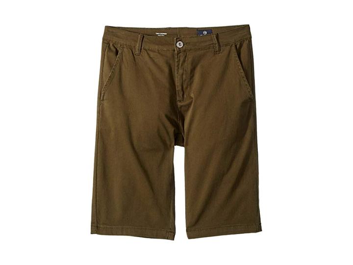 Ag Adriano Goldschmied Kids The Cooper Sueded Twill Chino Shorts (big Kids) (green Flash) Boy's Shorts