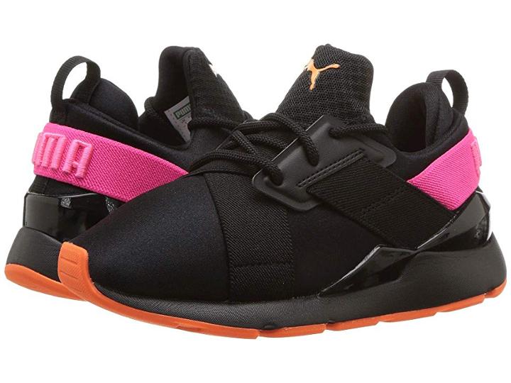 Puma Kids Muse Chase Ps (little Kid) (puma Black/knockout Pink) Girls Shoes