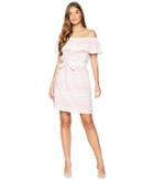 U.s. Polo Assn. Off Shoulder Stripe Dress (pink Shore) Women's Dress
