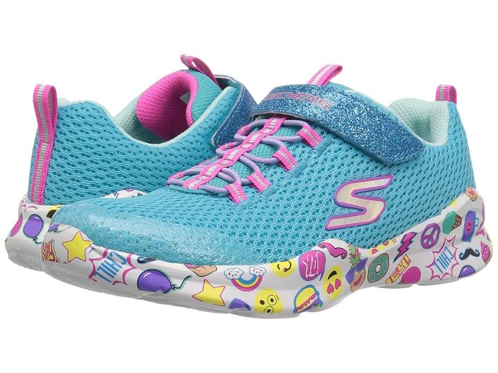 Skechers Kids Street Squad 81986l (little Kid/big Kid) (turquoise/multi) Girl's Shoes