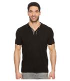 Calvin Klein Marled Knit Polo (black) Men's Clothing