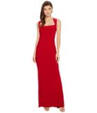 Adrianna Papell Sleeveless Side Ruched Jersey Gown (cardinal) Women's Dress