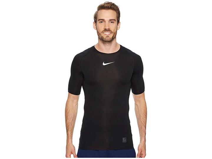 Nike Pro Compression Short Sleeve Training Top (black/white/white) Men's Short Sleeve Pullover