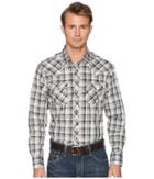 Wrangler Retro Long Sleeve Two-pocket Snap Plaid (grey/black) Men's Long Sleeve Button Up