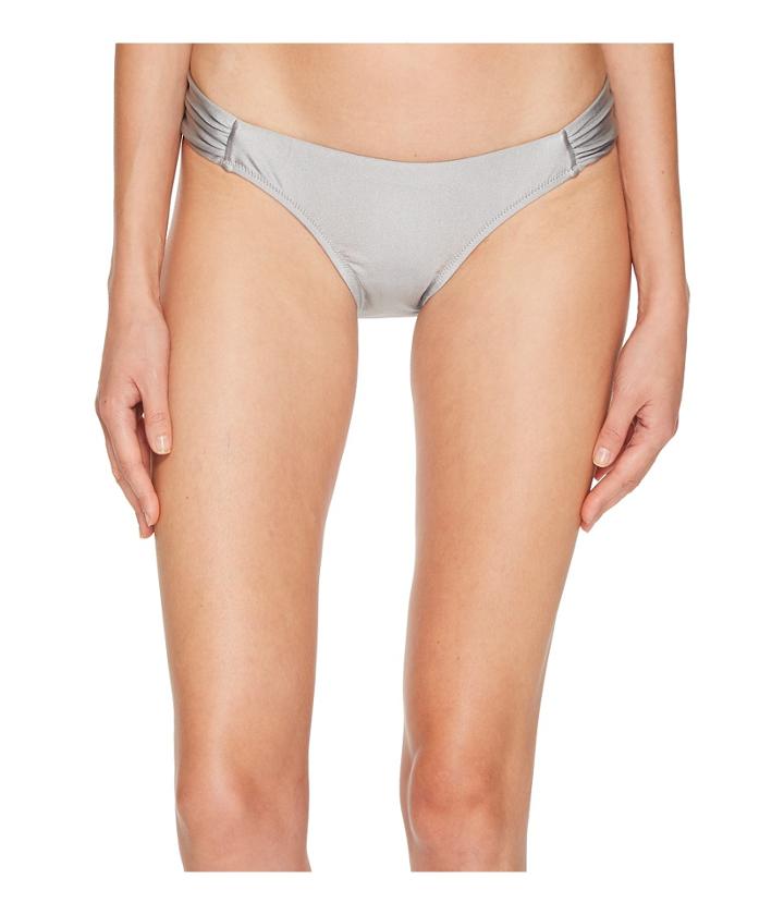 Letarte Printed Medium Coverage Lattice Side Bottoms (silver) Women's Swimwear