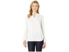 Eci 3/4 Bell Sleeve V-neck Top W/ Pleated Neck Trim (ivory) Women's Clothing