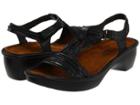Naot Nara (black Raven Leather/black Patent Leather) Women's Hook And Loop Shoes