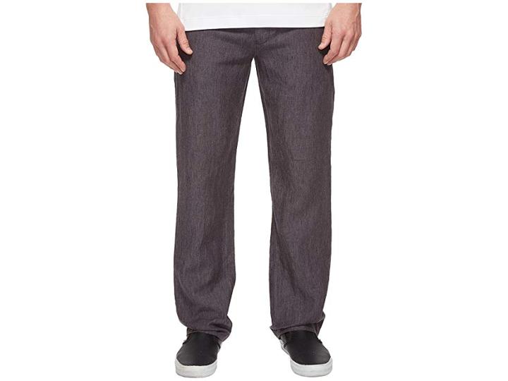 Perry Ellis Drawstring Linen Pants (slate 1) Men's Casual Pants