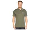 Ted Baker Jelly Short Sleeve Flat Knit Collar Polo (khaki) Men's Clothing