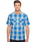 Woolrich Zephyr Ridge Space Dye Shirt (summer Sky) Men's Short Sleeve Button Up