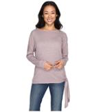 Allen Allen Long Sleeve Drop Shoulder Side-tie Top (earth) Women's Long Sleeve Pullover