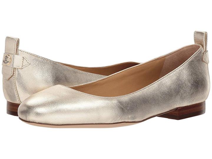 Lauren Ralph Lauren Glenna (platino Metallic Leather) Women's Shoes