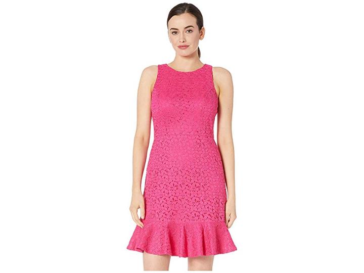 Nine West Sleeveless Lace Dress With Panel Hem (pinkpunch) Women's Dress