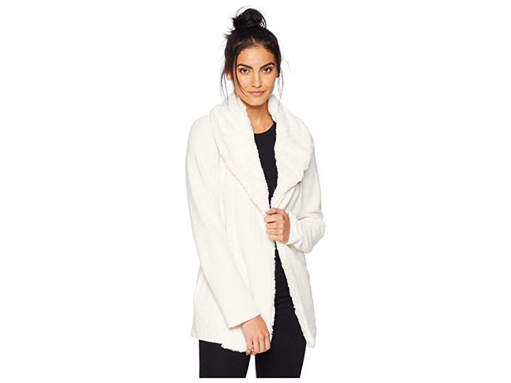 Jack By Bb Dakota Late Nights Herringbone French Terry Jacket With Wubby Collar (ivory) Women's Coat