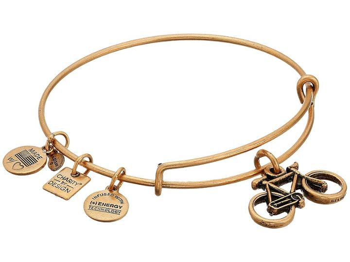 Alex And Ani Charity By Design Bike Charm Bangle (rafaelian Gold Finish) Bracelet