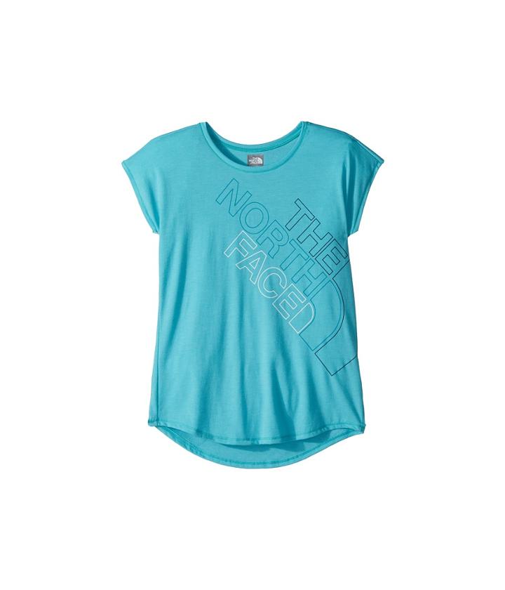 The North Face Kids Tri-blend Scoop Neck Tee (little Kids/big Kids) (blue Curacao Heather) Girl's T Shirt