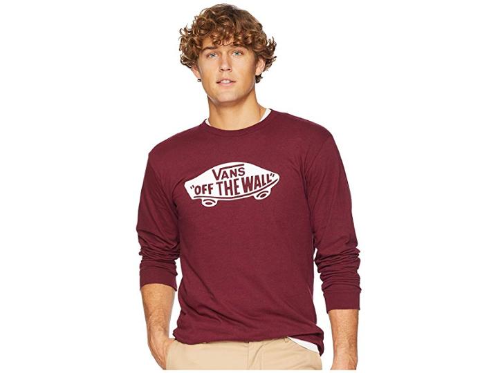 Vans Otw Long Sleeve Tee (burgundy/white) Men's T Shirt