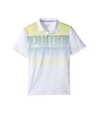 Puma Golf Kids Logo Polo (big Kids) (bright White/energy Yellow) Boy's Short Sleeve Pullover