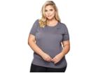 Nike Pro Mesh Short Sleeve Top (size 1x-3x) (dark Grey/black) Women's Workout