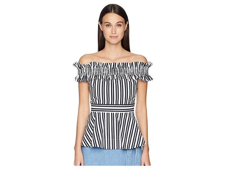Kate Spade New York Candy Stripe Top (rich Navy) Women's Clothing