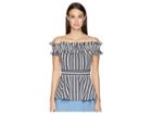 Kate Spade New York Candy Stripe Top (rich Navy) Women's Clothing
