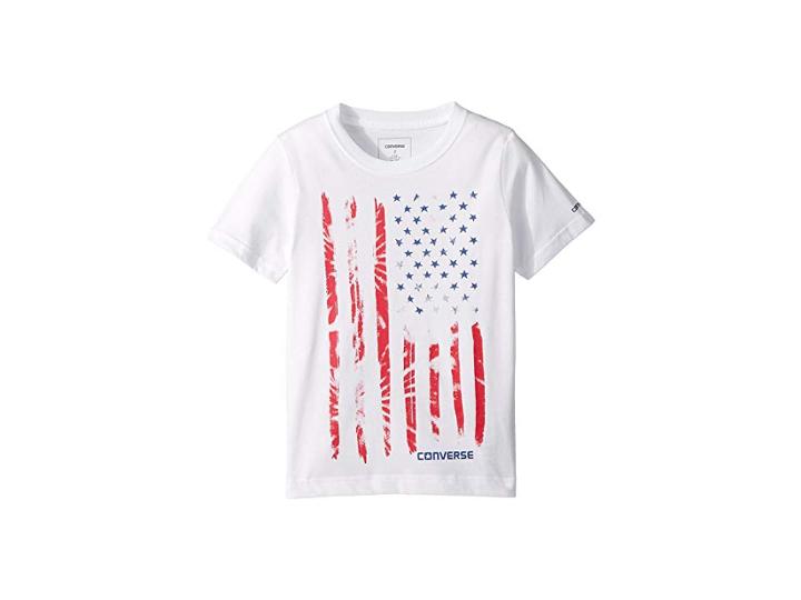 Converse Kids Tie-dye Flag Tee (toddler/little Kids) (white) Boy's T Shirt