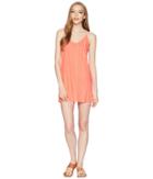 Hurley Quick Dry Coastal Slip Dress (rush Coral) Women's Dress