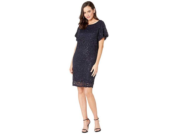 Marina Short Cocoon With Cowl Back (navy) Women's Dress
