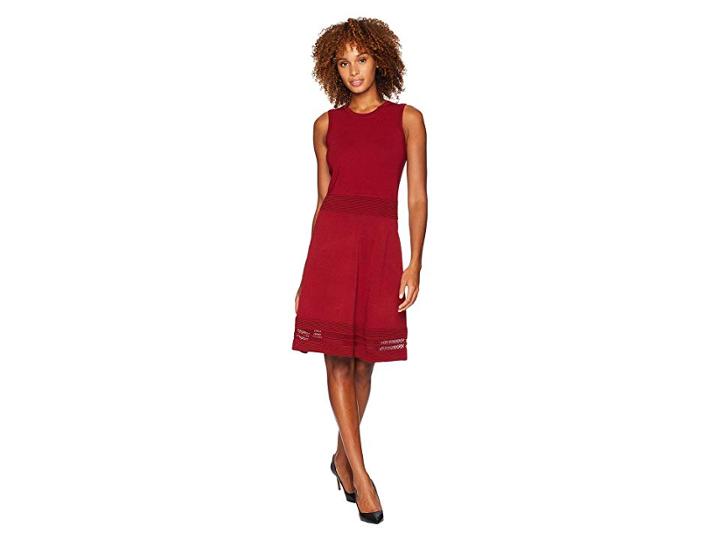 Michael Michael Kors Ottoman Texture Dress (maroon) Women's Dress