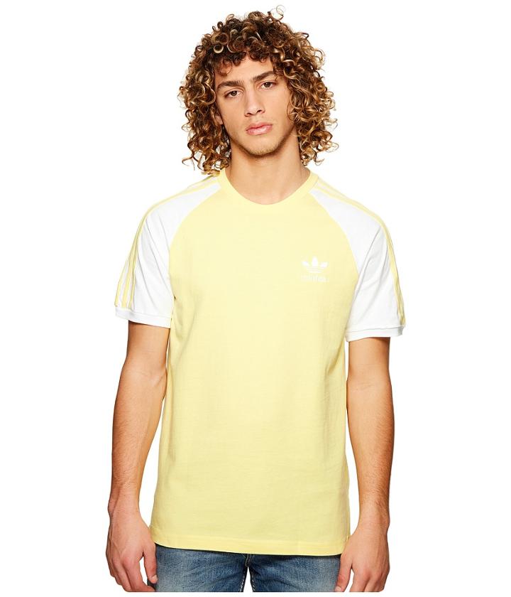 Adidas Originals 3-stripes Tee (intense Lemons) Men's T Shirt