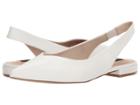 Steven Lourdes Slingback Flat (white Leather) Women's Shoes