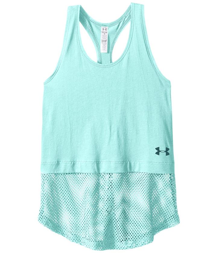 Under Armour Kids Studio Tank Top (big Kids) (blue Infinity/blue Infinity/arden Green) Girl's Sleeveless