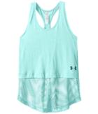 Under Armour Kids Studio Tank Top (big Kids) (blue Infinity/blue Infinity/arden Green) Girl's Sleeveless