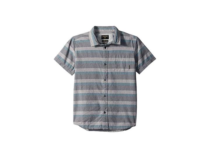 Quiksilver Kids Tama Kai Short Sleeve Shirt (big Kids) (tapestry Stripe) Boy's Short Sleeve Button Up