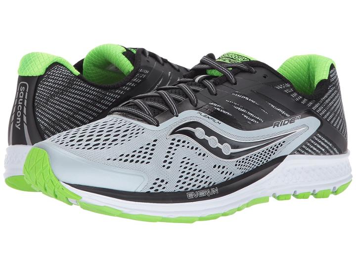 Saucony Ride 10 (grey/black/slime) Men's Running Shoes