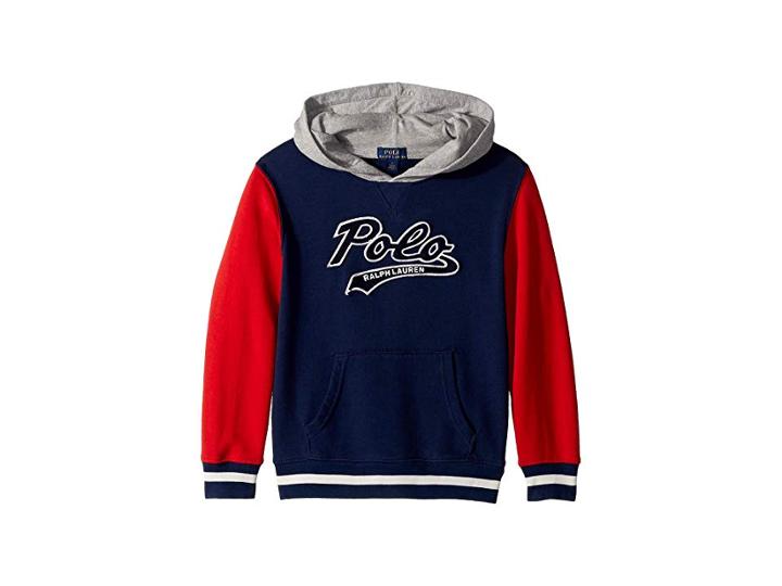 Polo Ralph Lauren Kids Color Blocked French Terry Hoodie (little Kids/big Kids) (spring Navy) Boy's Sweatshirt