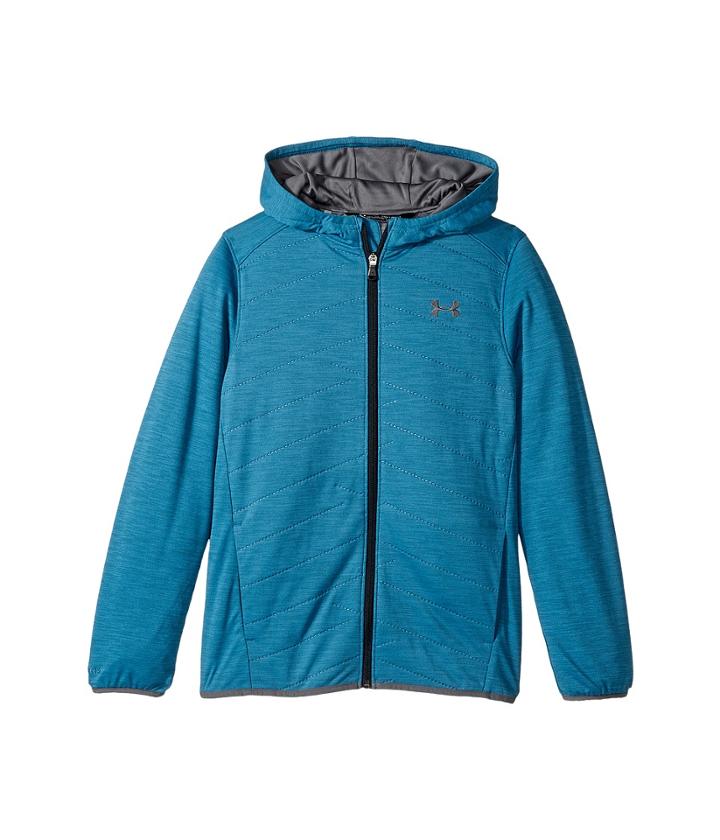 Under Armour Kids Reactor Hybrid Hoodie Full Zip (big Kids) (bayou Blue/rhino Gray/rhino Gray) Boy's Sweatshirt