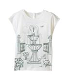 Dolce & Gabbana Kids Botanical Garden Fountain T-shirt (big Kids) (white Print) Girl's T Shirt