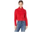 Jack By Bb Dakota Bat Your Lashes Rib Stitched Eyelash Sweater (cherry Red) Women's Sweater