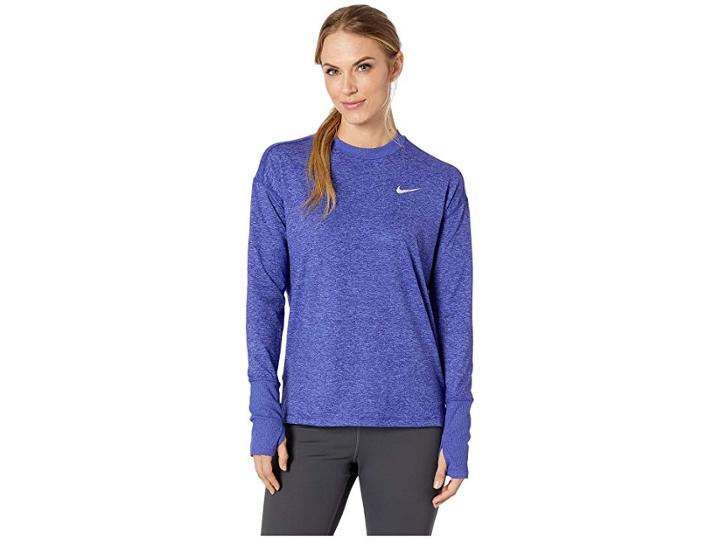 Nike Element Crew Top (regency Purple/rush Violet/heather) Women's Long Sleeve Pullover