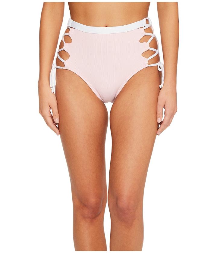 Splendid Color Block High-waist Bikini Bottom (blush) Women's Swimwear