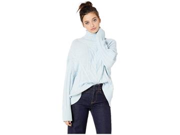 Nevereven Chunky Cable Turtleneck (ozone) Women's Sweater