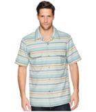Pendleton Short Sleeve Striped Board Shirt (aqua Horizon Stripe) Men's Clothing