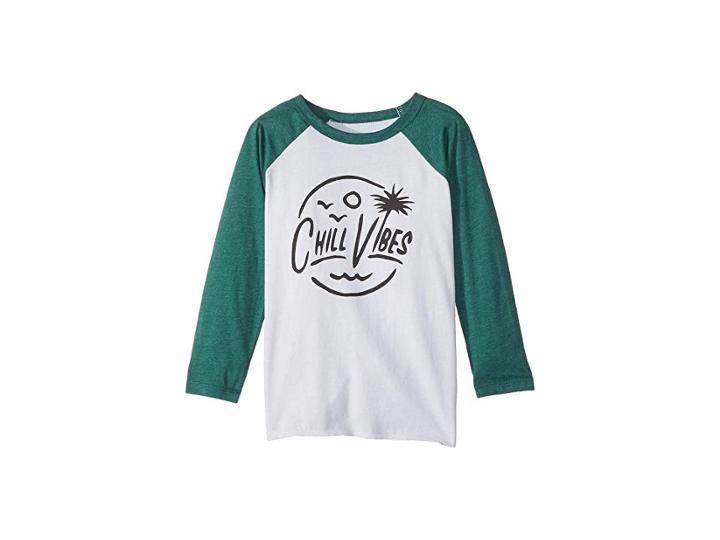 Chaser Kids Super Soft Vintage Jersey Chill Vibes Baseball Tee (toddler/little Kids) (white/tent) Boy's T Shirt