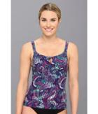Lole Maya Tankini Top (island Purple Paisley) Women's Swimwear