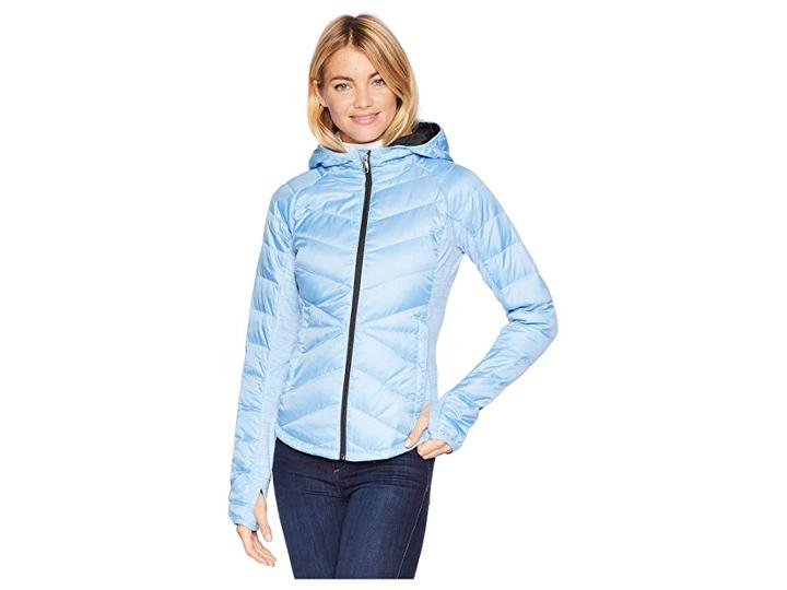 Spyder Solitude Hoodie Down Jacket (blue Ice/blue Ice) Women's Coat