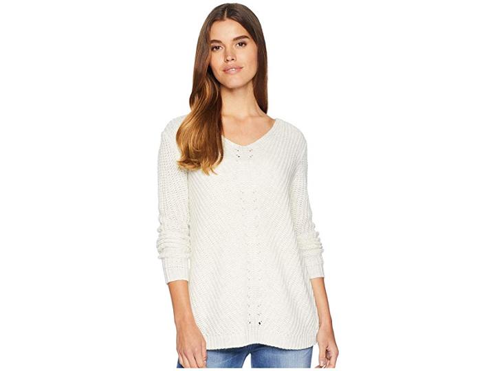 Bb Dakota Bedroom Dancing Lace Back Sweater (ivory) Women's Sweater