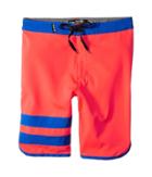 Hurley Kids Print Block Party Boardshorts (big Kids) (bright Crimson) Boy's Swimwear